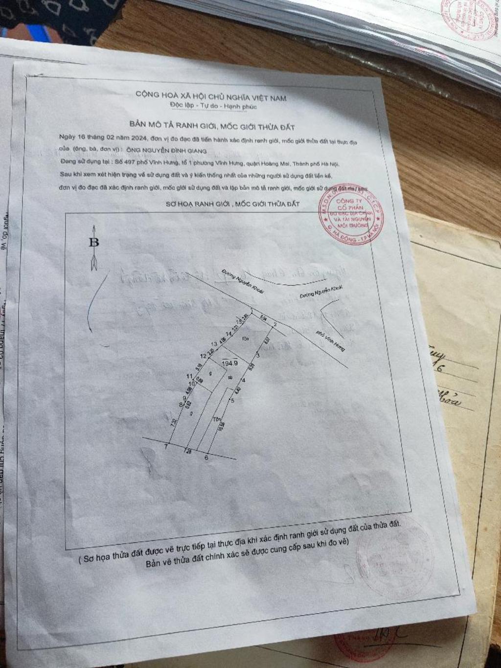 Bán nhà Vĩnh Hưng - diện tích 195m2 1 tầng - Mặt phố kinh doanh - giá 20 tỷ