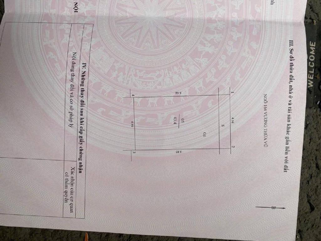 Bán nhà Vương Thừa Vũ - diện tích 43.4m2 3 tầng - Mặt ngõ ô tô - giá 16,5 tỷ