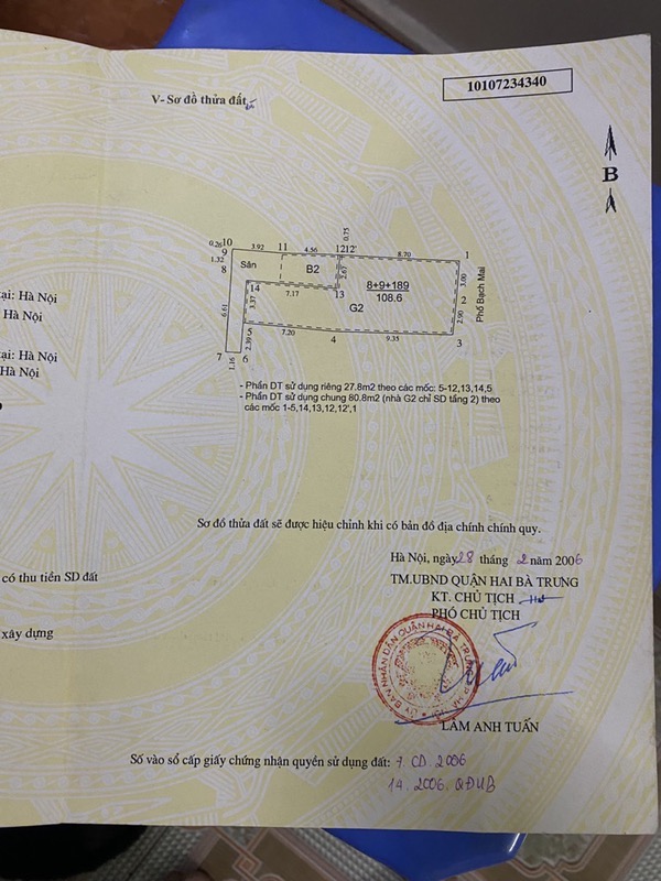 Bán nhà Bạch Mai - diện tích 108.6m2 2 tầng - Nhà đẹp hiếm có - giá 19 tỷ