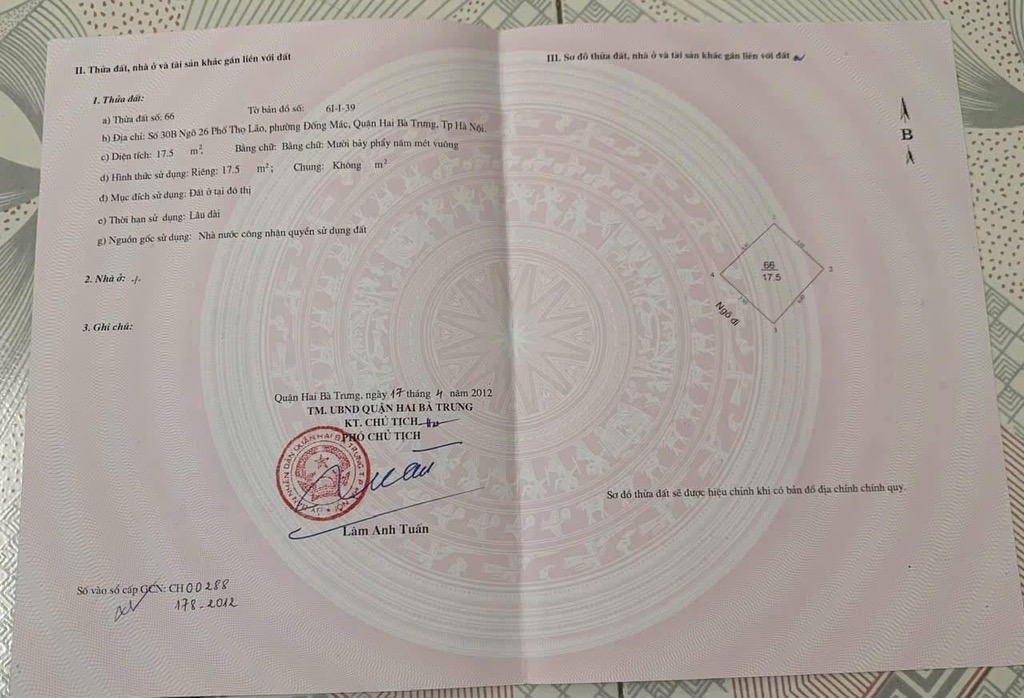 Bán nhà Thọ Lão - diện tích 17,5m2 5 tầng - Tiện ích bạt ngàn - giá 6,2 tỷ