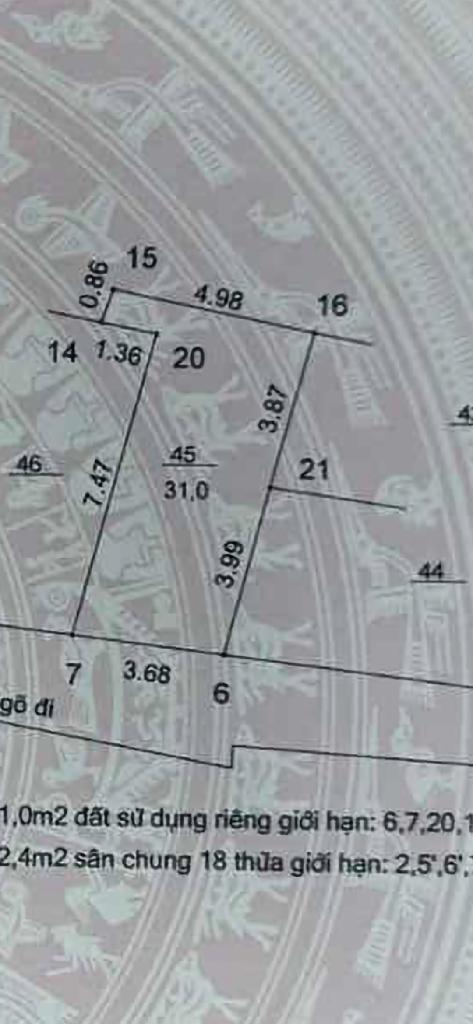 Bán nhà Văn Chương - diện tích 31m2 6 tầng - ô tô vào trong nhà - giá 13,6 tỷ