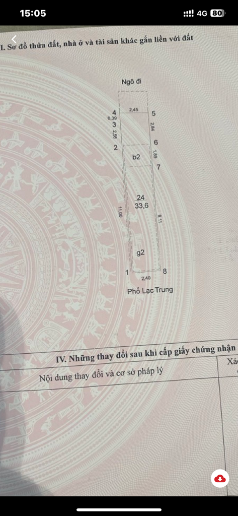 Bán nhà Lạc Trung - diện tích 33,6m2 2 tầng - Nhà 2 mặt phố - giá 14,6 tỷ