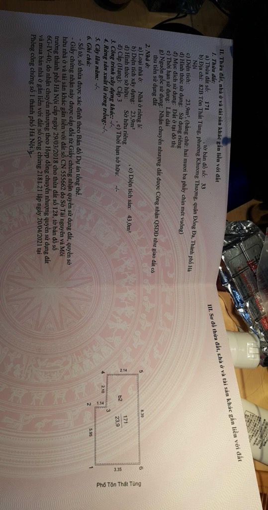 Bán nhà Tôn Thất Tùng - diện tích 55m2 1 tầng - Cực phẩm mặt phố - giá 18 tỷ