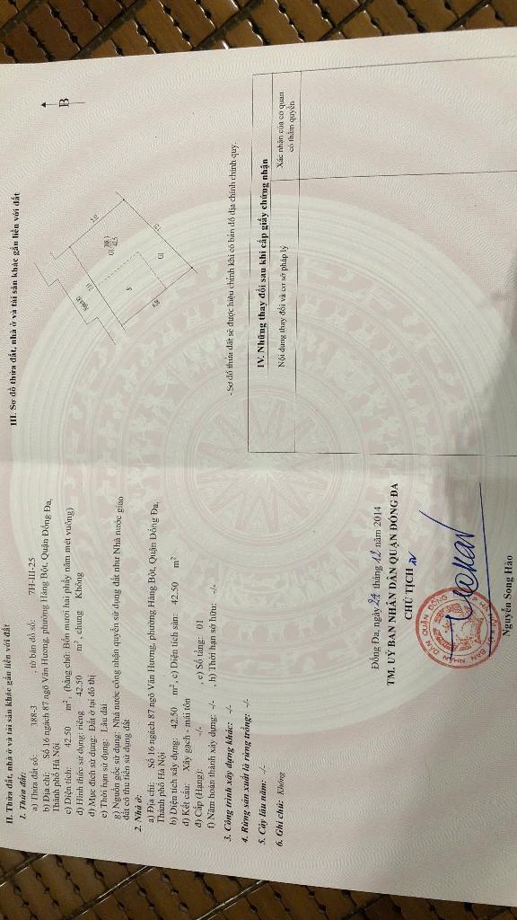 Bán nhà Ngõ Văn Hương - diện tích 45.2m2 1 tầng - Mảnh đất đẹp mặt tiền rộng - giá 7,3 tỷ