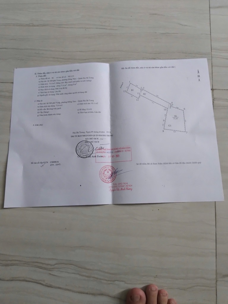 Bán nhà Phố Vọng - diện tích 71.4m2 2 tầng - ô tô tránh đỗ - giá 23,5 tỷ