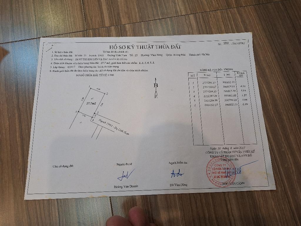 Bán nhà Lĩnh Nam - diện tích 28m2 2 tầng - nhà không sổ - giá 2,3 tỷ