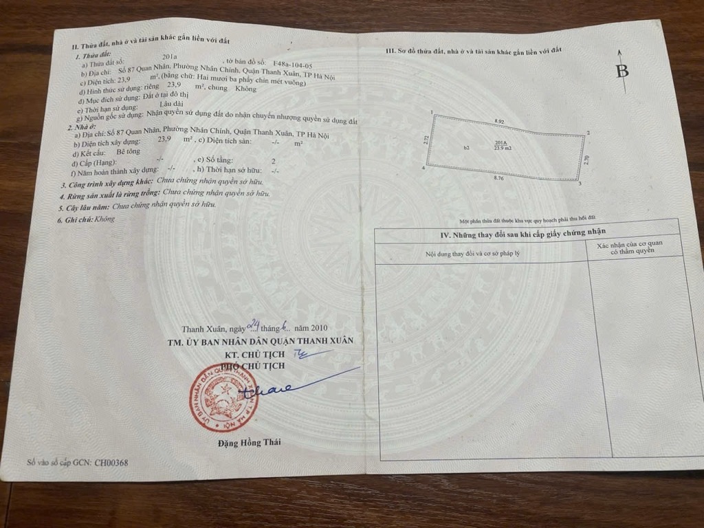 Bán nhà Quan Nhân - diện tích 24m2 5 tầng - Mặt phố hiếm kinh doanh sầm uất - giá 8,1 tỷ