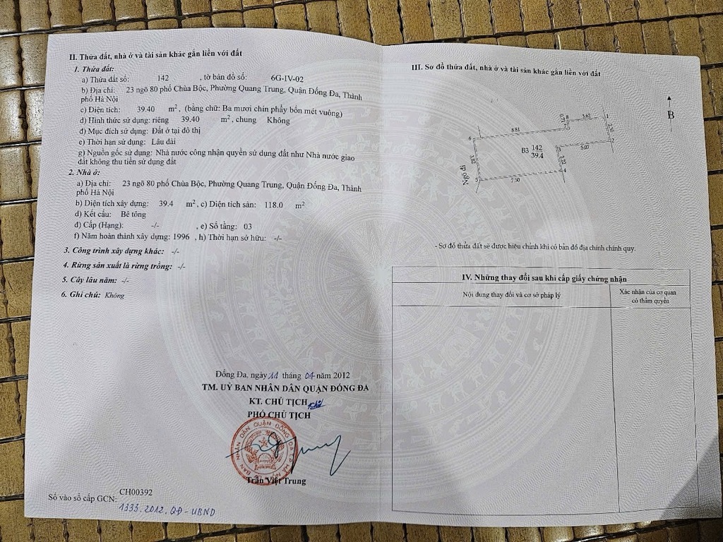 Bán nhà Chùa Bộc - diện tích 40m2 4 tầng - Nhà mặt phố, kinh doanh tốt - giá 13,8 tỷ