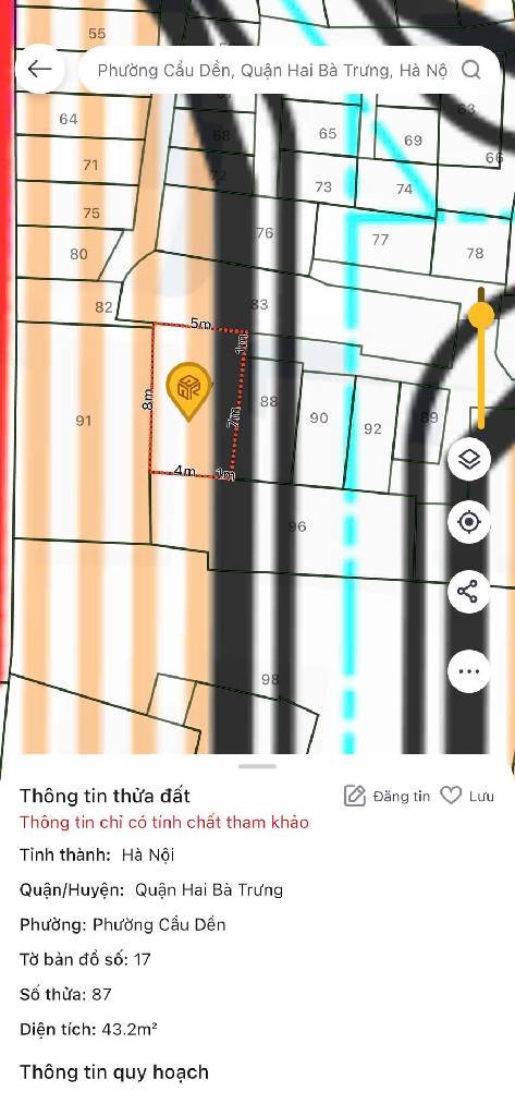 Bán nhà Ngõ Chùa Liên Phái - diện tích 57m2 1 tầng - MẢNH ĐẤT VUÔNG VẮN HAI BÀ TRƯNG - giá 7,5 tỷ