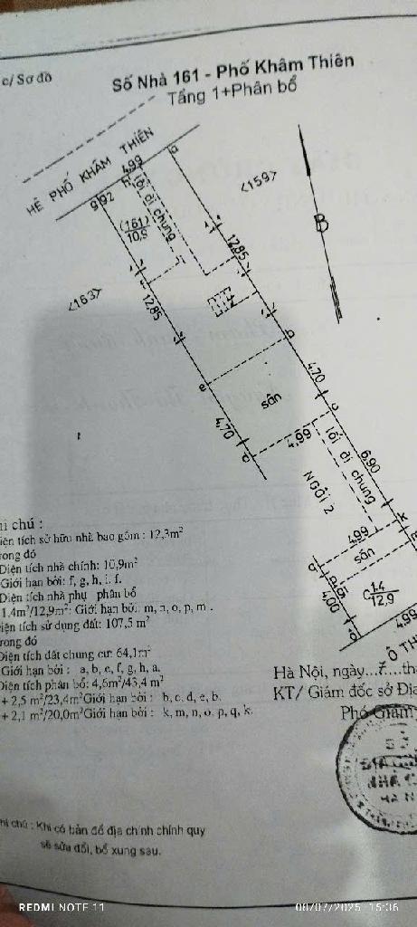 Bán nhà Khâm Thiên - diện tích 13m2 1 tầng - Mặt phố - giá 8,4 tỷ