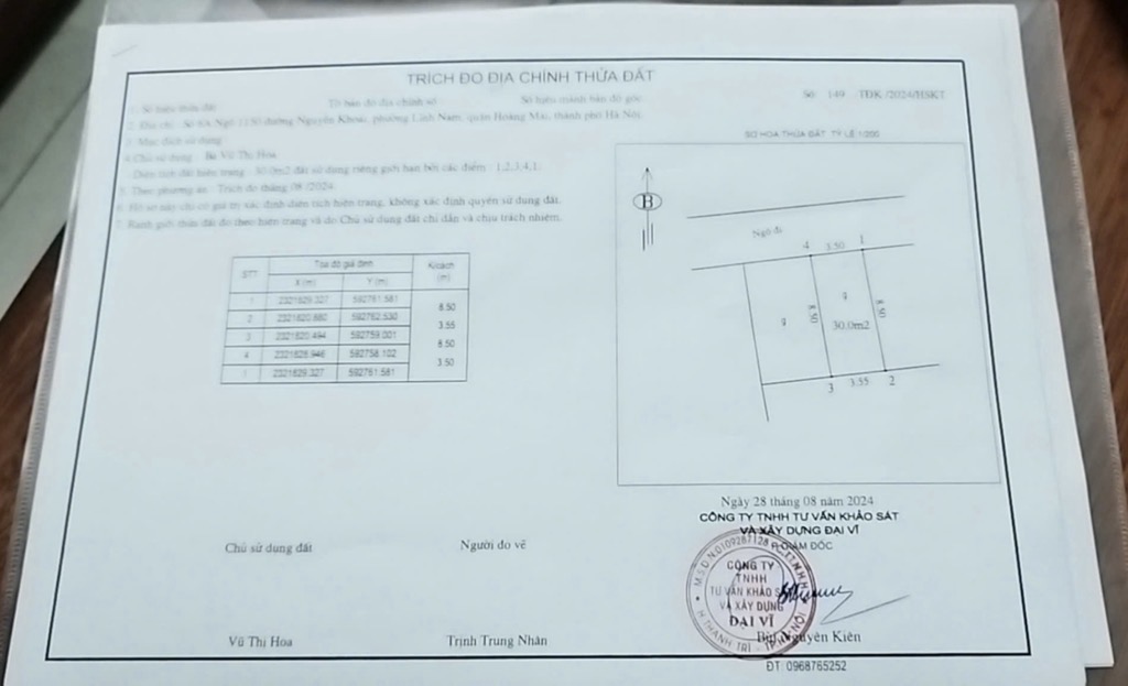 Bán nhà Nguyễn Khoái - diện tích 30m2 1 tầng - Ô TÔ ĐỖ CỬA - giá 2,8 tỷ