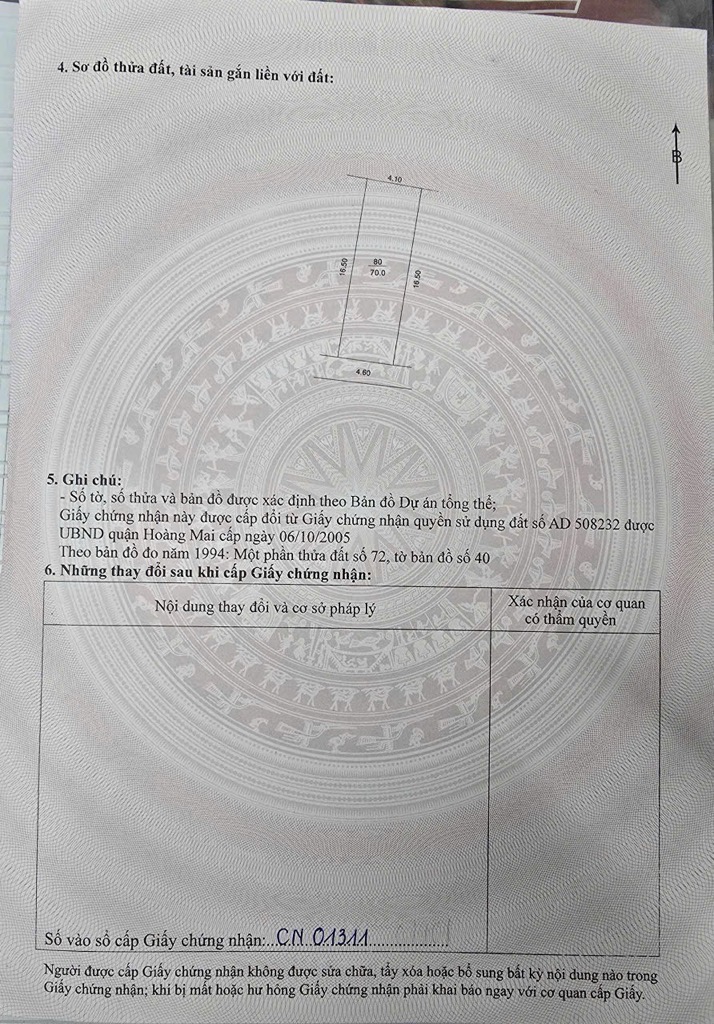 Bán nhà Thuý Lĩnh - diện tích 70m2 3 tầng - ô tô vào trong nhà - giá 9,5 tỷ