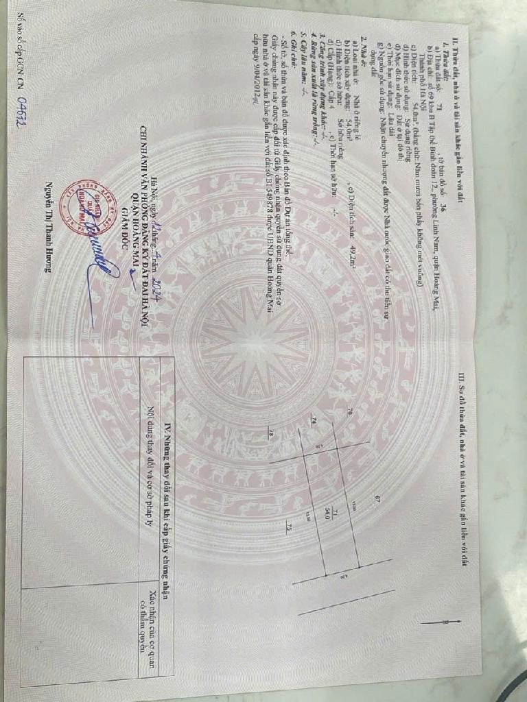 Bán nhà Nguyễn Khoái - diện tích 54m2 1 tầng - Nhà khu tập thể Binh Đoàn 12 - giá 9,7 tỷ