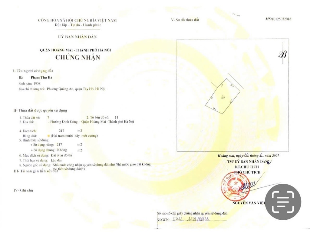 Bán nhà Định Công Thượng - diện tích 100m2 2 tầng - ô tô đỗ cửa - giá 20,8 tỷ