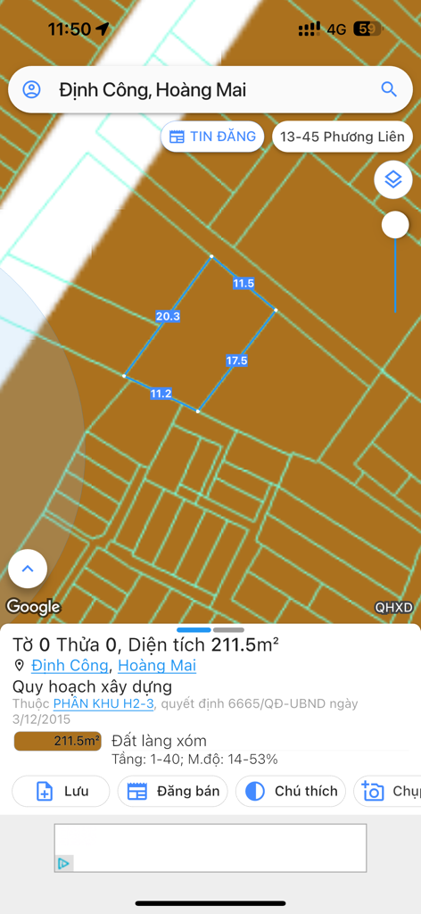 Bán nhà Định Công Thượng - diện tích 100m2 2 tầng - ô tô đỗ cửa - giá 20,8 tỷ