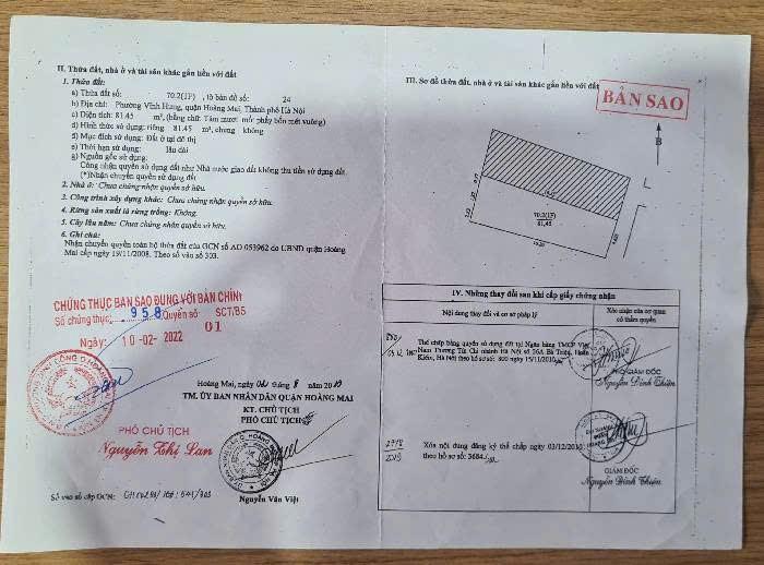 Bán nhà Lĩnh Nam - diện tích 81.5m2 1 tầng - ngõ ô tô tránh - giá 16,8 tỷ