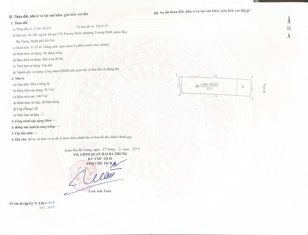 Bán nhà Trương Định - diện tích 52m2 4 tầng - Nhà đẹp, ô tô 30m - giá 10 tỷ