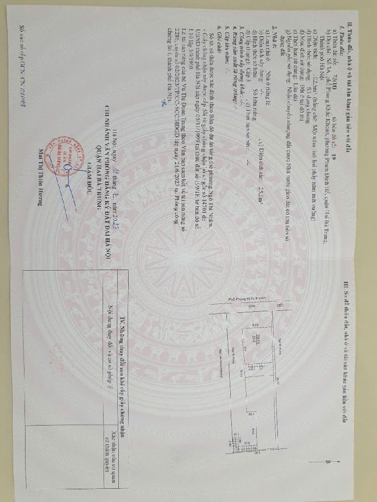 Bán nhà Phùng Khắc Khoan - diện tích 25m2 1 tầng - Mặt phố VIP - giá 14 tỷ