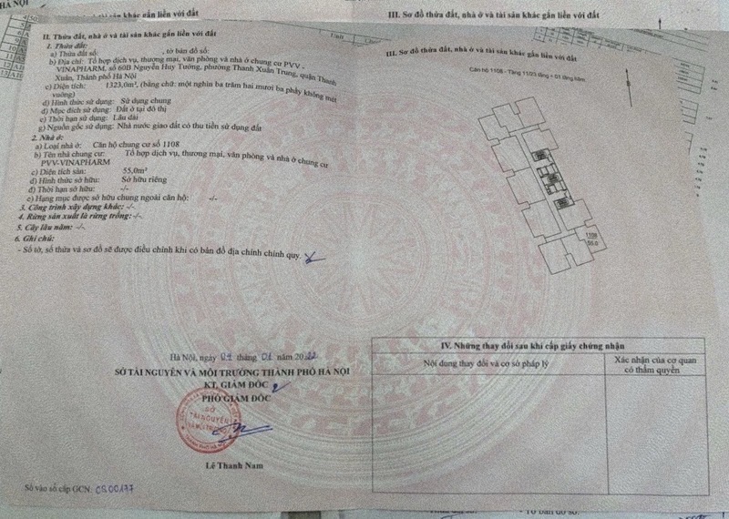 Bán nhà Nguyễn Huy Tưởng - diện tích 63m2 11 tầng - Căn hộ Vinapharm - giá 6,95 tỷ