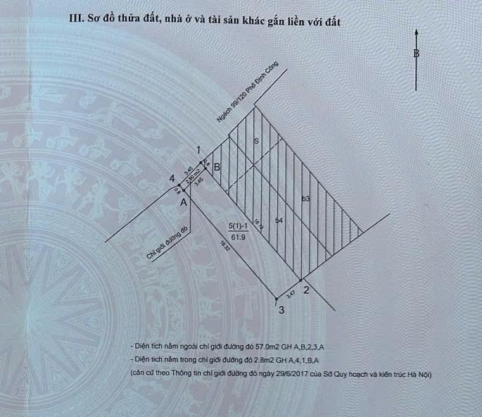 Bán nhà Định Công Hạ - diện tích 61,9m2 1 tầng - Ô TÔ ĐỖ CỬA - giá 11,2 tỷ