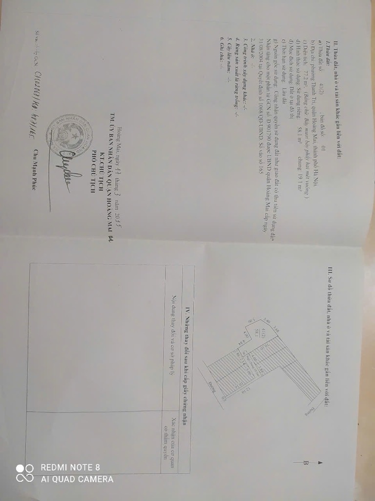 Bán nhà Nguyễn Khoái - diện tích 58m2 1 tầng - Ngõ ô tô tránh - giá 7,8 tỷ