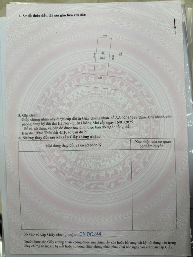 Bán nhà Vĩnh Hưng - diện tích 35m2 5 tầng - Ô TÔ THÔNG - giá 8,8 tỷ