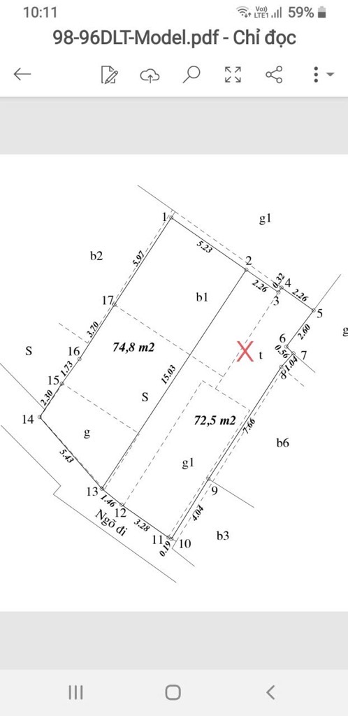 Bán nhà Đê La Thành Nhỏ - diện tích 72.5m2 1 tầng - Mảnh đất vàng còn sót lại trung tâm Đống Đa - giá 17,5 tỷ