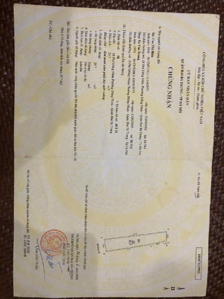 Bán nhà Đồng Nhân - diện tích 30m2 4 tầng - Mặt phố - giá 15 tỷ