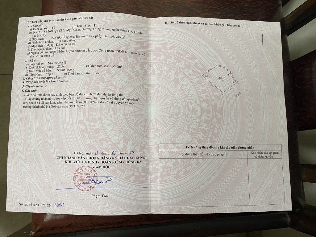 Bán nhà Ngõ Chùa Mỹ Quang - diện tích 33m2 4 tầng - Nhà mới đẹp, full đồ chủ tặng lại gần hết cho khách hữu duyên - giá 6,3 tỷ