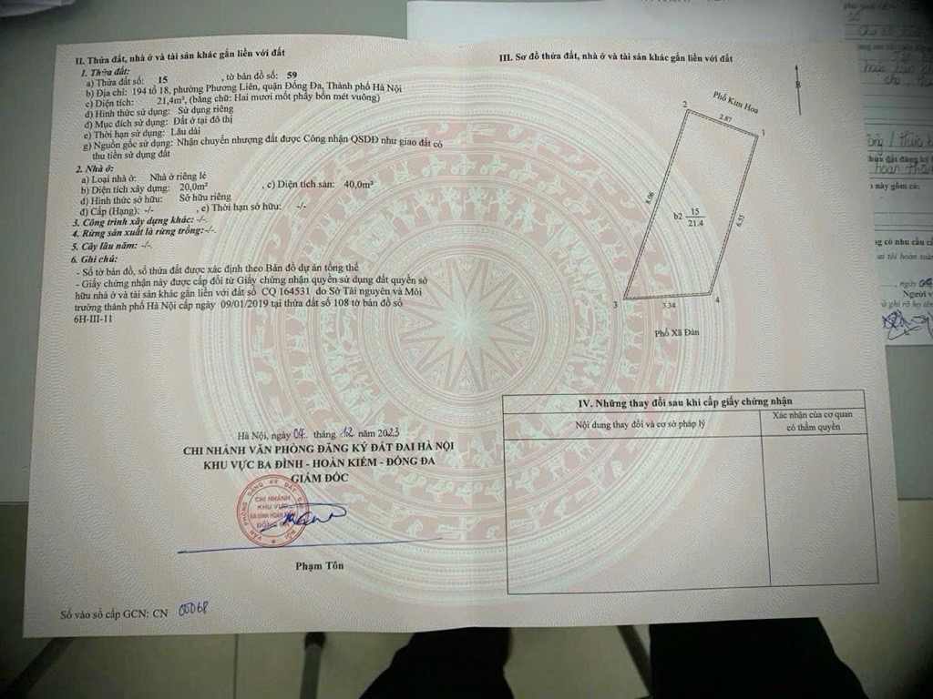 Bán nhà Xã Đàn - diện tích 21,4m2 4 tầng - 2 mặt phố - giá 16 tỷ