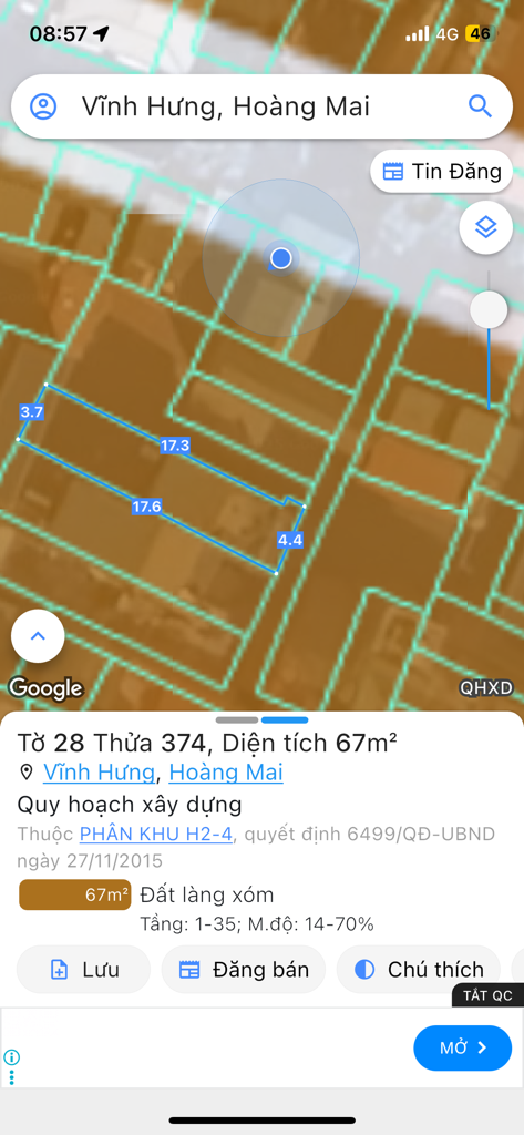 Bán nhà Lĩnh Nam - diện tích 71.2m2 3 tầng - Lô góc, xây CCMN - giá 16 tỷ