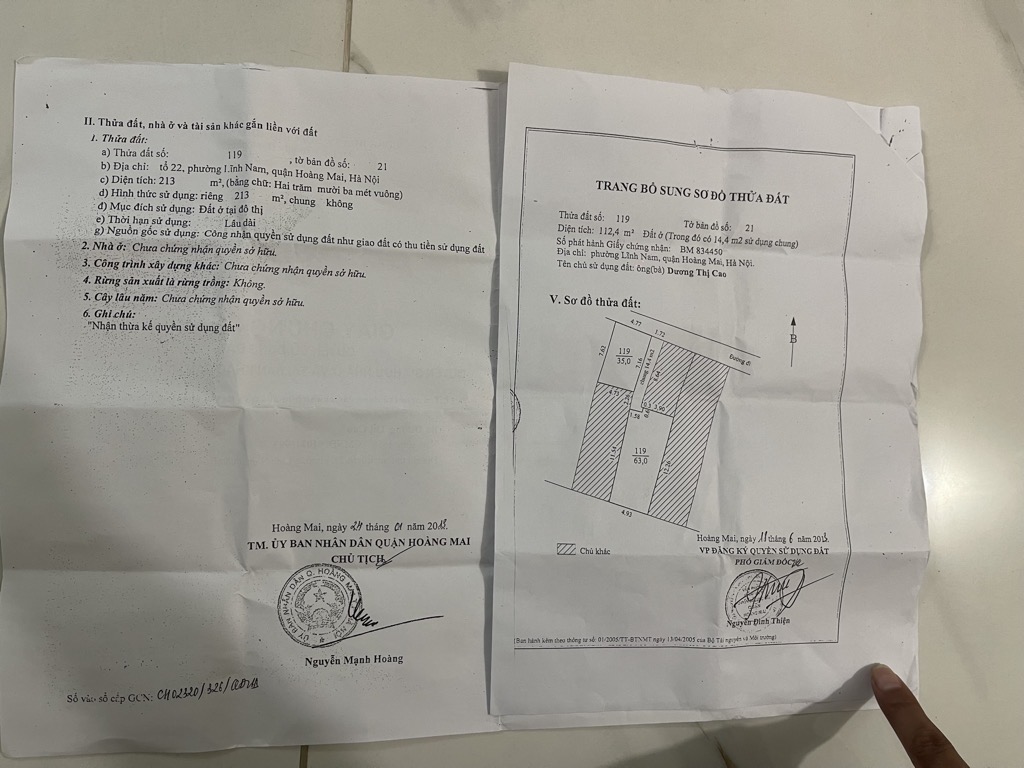 Bán nhà Nam Dư - diện tích 64.6m2 2 tầng - Mặt ngõ thông - giá 10,4 tỷ