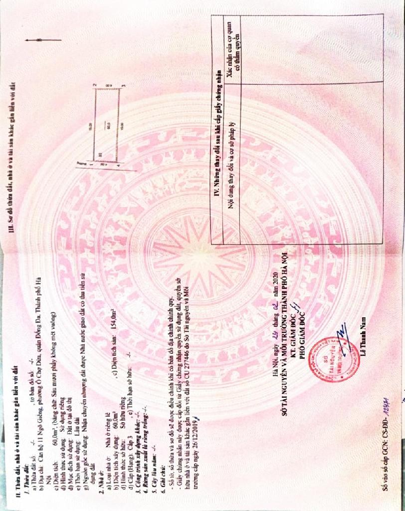 Bán nhà Ngõ Giếng - diện tích 60m2 4 tầng - Phân lô - giá 20 tỷ