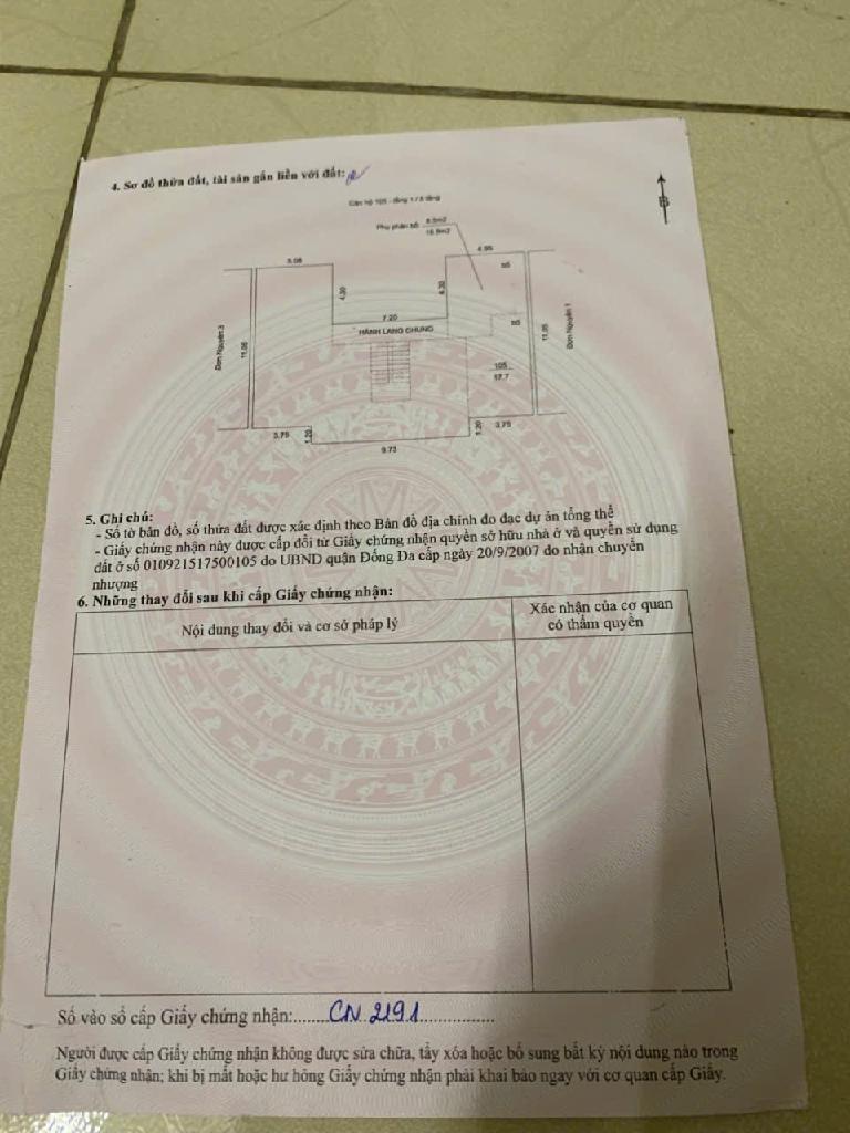 Bán nhà Khâm Thiên - diện tích 60m2 2 tầng - Sổ đỏ chính chủ - giá 4,4 tỷ