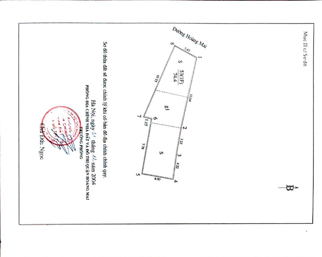 Bán nhà Hoàng Mai - diện tích 74.4m2 3 tầng - ô tô đỗ cửa - giá 19,5 tỷ