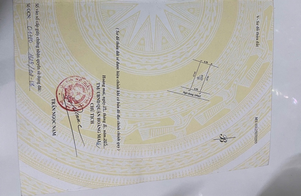 Bán nhà Ngũ Nhạc - diện tích 65m2 1 tầng - mặt ngõ ô tô - giá 7,5 tỷ