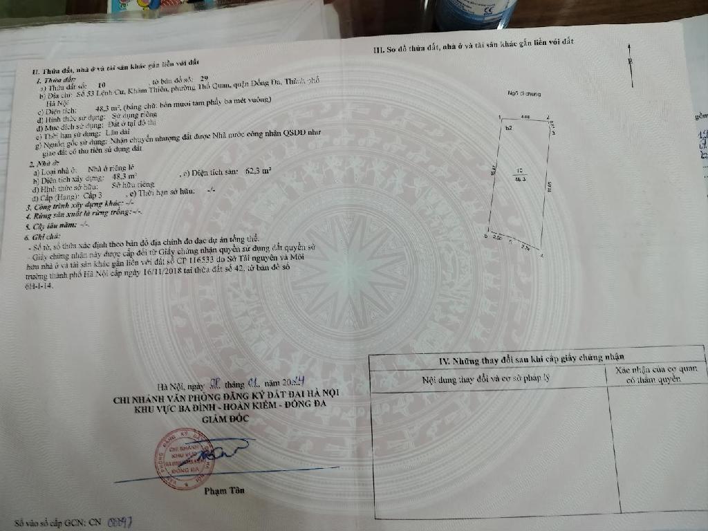 Bán nhà Lệnh Cư - diện tích 48.3m2 4 tầng - Mặt ngõ, kinh doanh - giá 9,9 tỷ