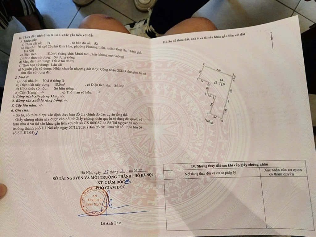 Bán nhà Kim Hoa - diện tích 18m2 4 tầng - Ngõ 26 Kim Hoa - giá 5,1 tỷ