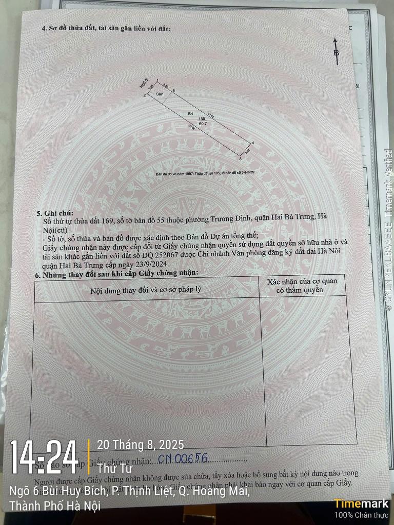 Bán nhà Trương Định - diện tích 60.7m2 4 tầng - Nhà khung cột chắc chắn, cho thuê 25tr/tháng - giá 9,7 tỷ