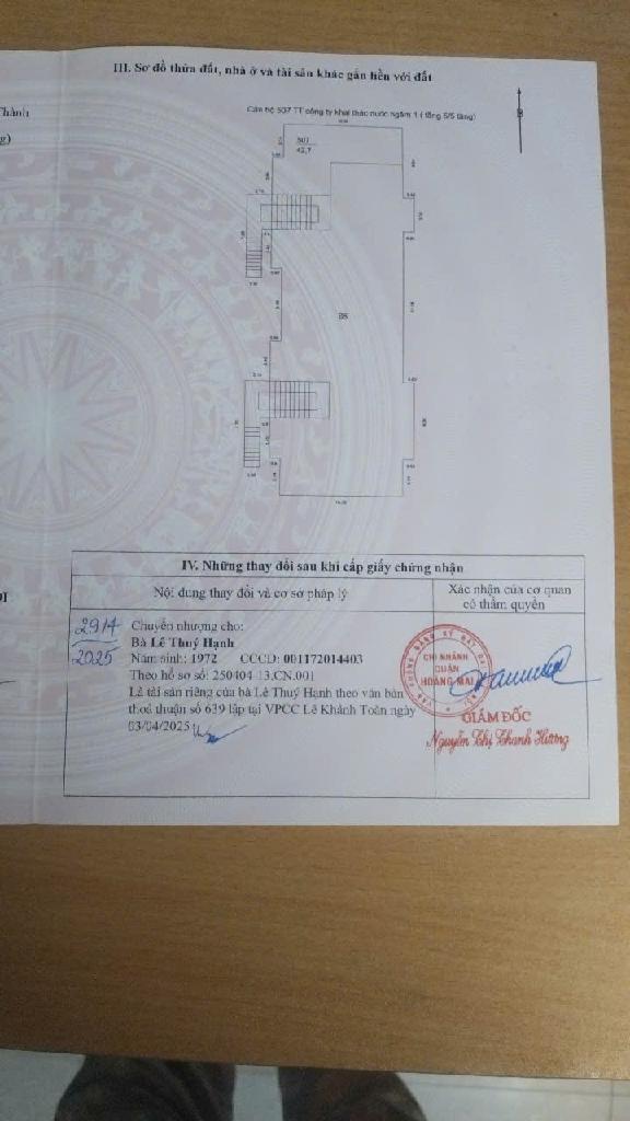 Bán nhà Ngọc Hồi - diện tích 42.7m2 5 tầng - Ô TÔ ĐỖ CẦU THANG - giá 3,4 tỷ