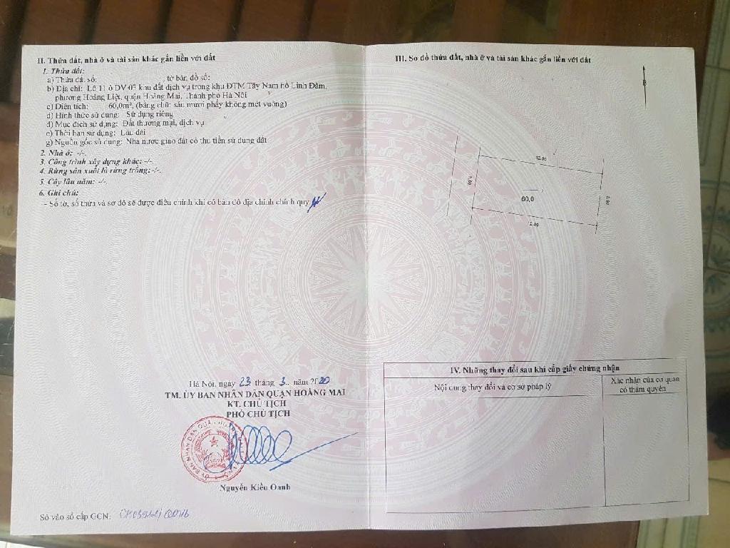 Bán nhà DV3 KĐT mới Tây Nam Linh Đàm - diện tích 60m2 2 tầng - Ô TÔ TẢI TRÁNH - giá 18 tỷ