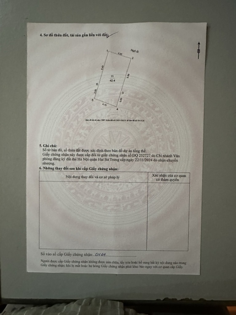 Bán nhà Ngõ Thống Nhất - diện tích 42.2m2 5 tầng - Sổ đỏ chính chủ - giá 12 tỷ