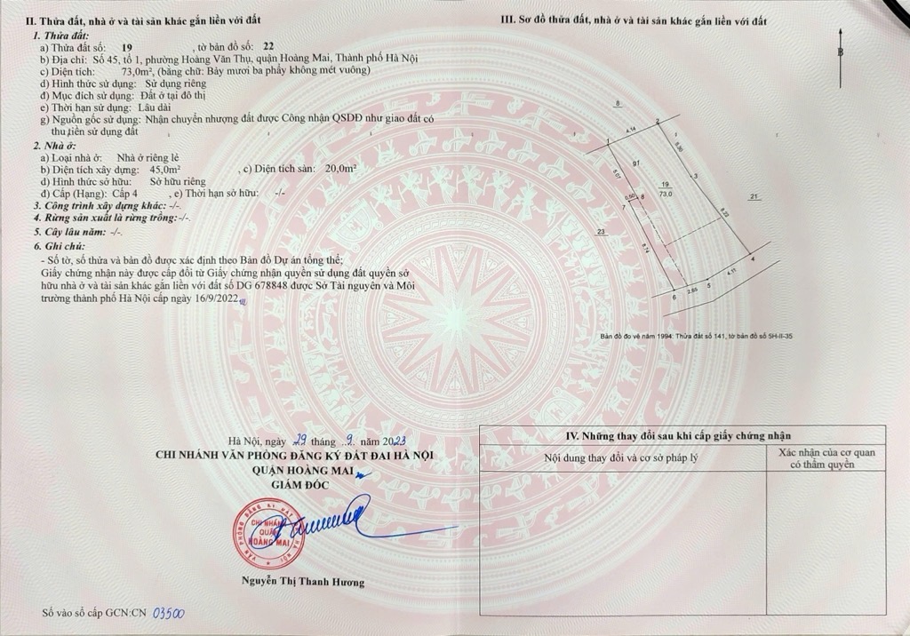 Bán nhà Hoàng Mai - diện tích 73m2 6 tầng - Ô TÔ TRÁNH - giá 23,5 tỷ