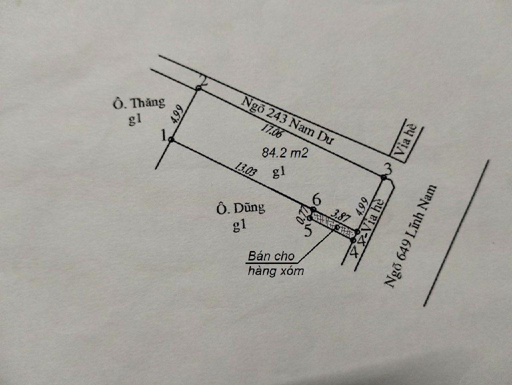 Bán nhà Lĩnh Nam - diện tích 84.2m2 1 tầng - Lô góc thoáng sáng - giá 8,25 tỷ