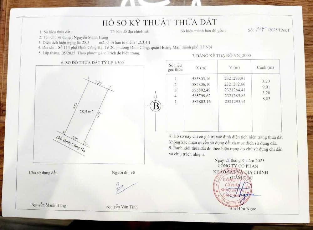 Bán nhà Định Công Hạ - diện tích 29m2 3 tầng - Nhà mặt phố vỉa hè rộng, ô tô 2 chiều dừng đỗ thoải mái - giá 3,2 tỷ