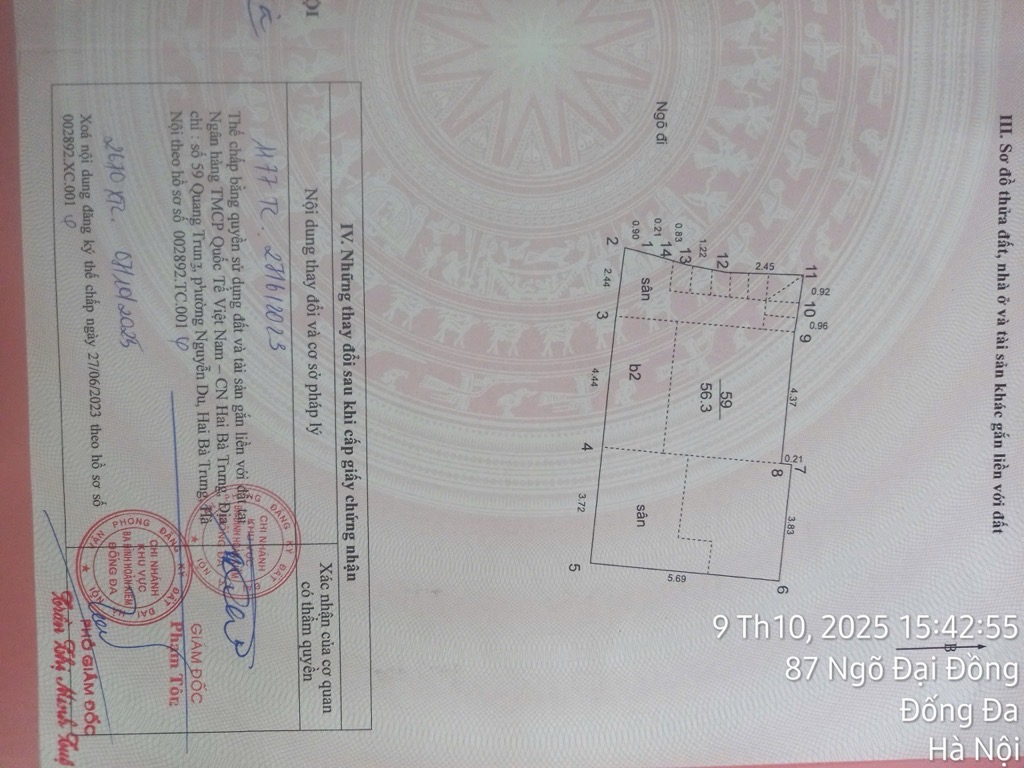 Bán nhà ngõ Hoà Bình - diện tích 57m2 2 tầng - đất đẹp, chính chủ - giá 10,5 tỷ