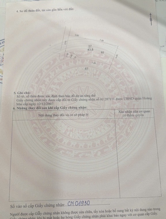 Bán nhà Minh Khai - diện tích 44m2 6 tầng - Thang máy - giá 13 tỷ