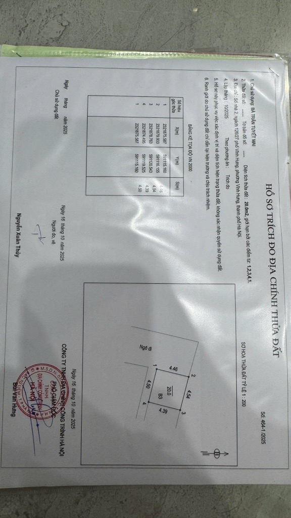 Bán nhà Vĩnh Hưng - diện tích 20m2 3 tầng - Lô góc - giá 3,4 tỷ