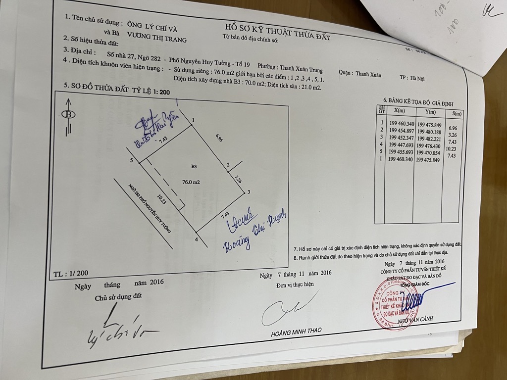 Bán nhà Nguyễn Huy Tưởng - diện tích 76m2 3 tầng - ô tô tránh - giá 13 tỷ