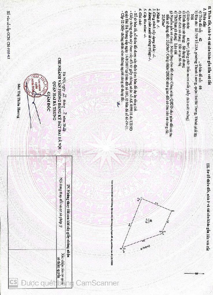 Bán nhà Minh Khai - diện tích 42m2 3 tầng - Lô góc ba thoáng - giá 10,5 tỷ